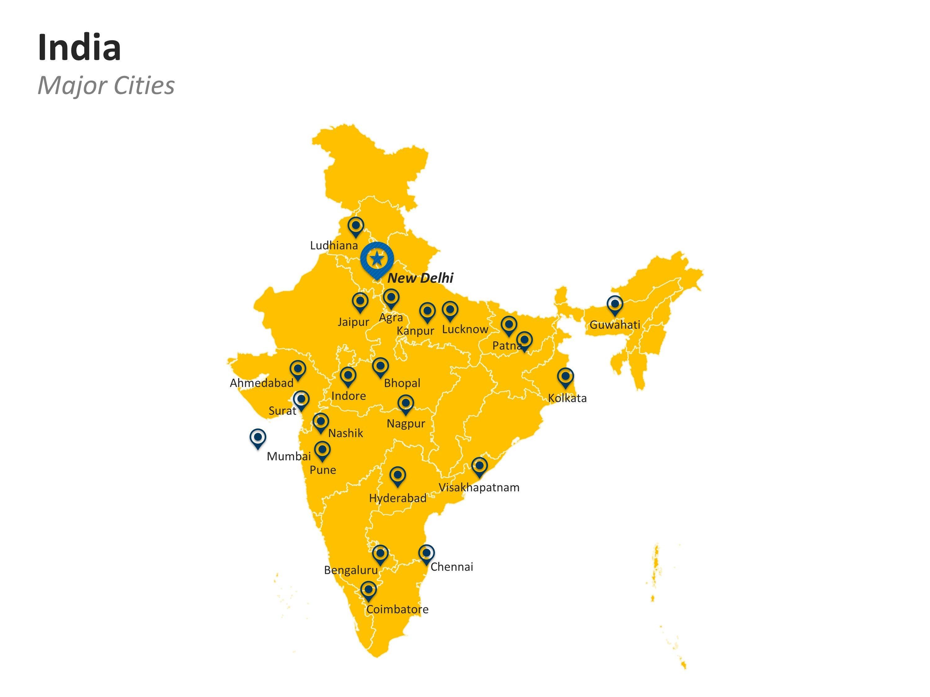 India Map Major Cities - Allene Madelina