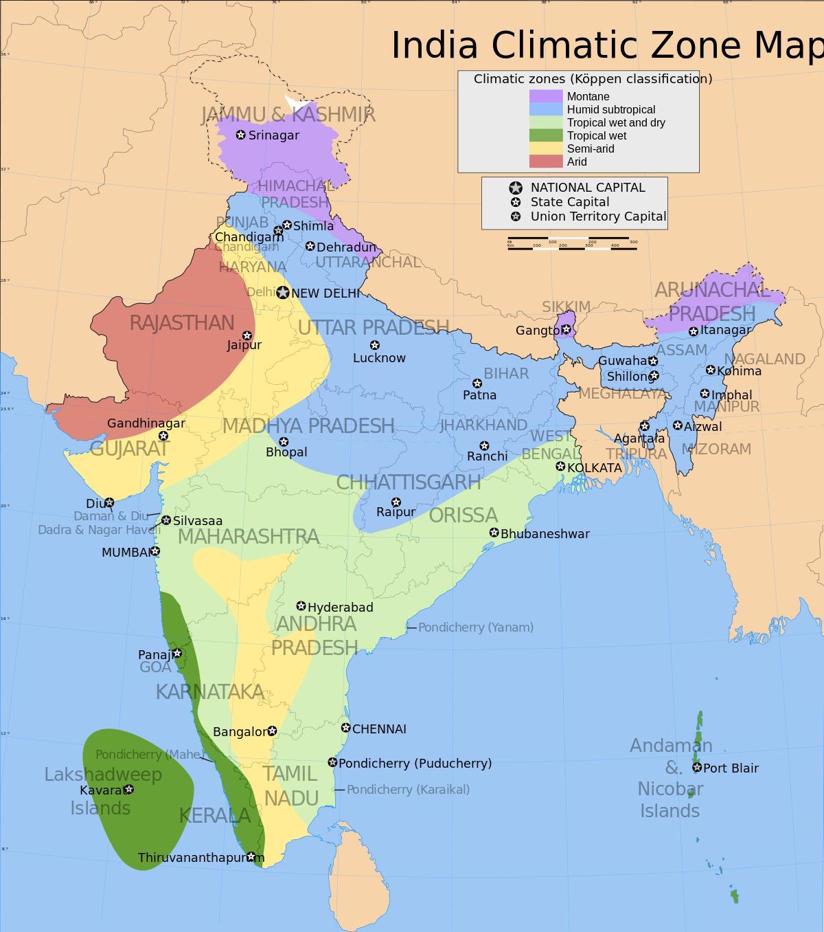India temperature map