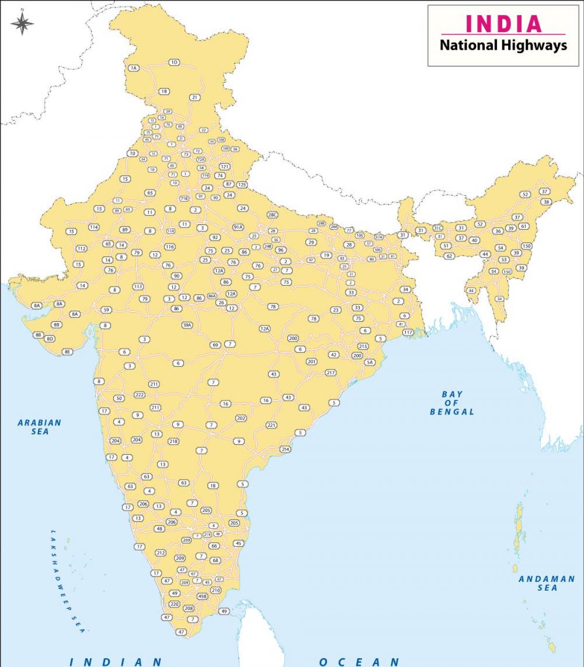 Motorway map of India