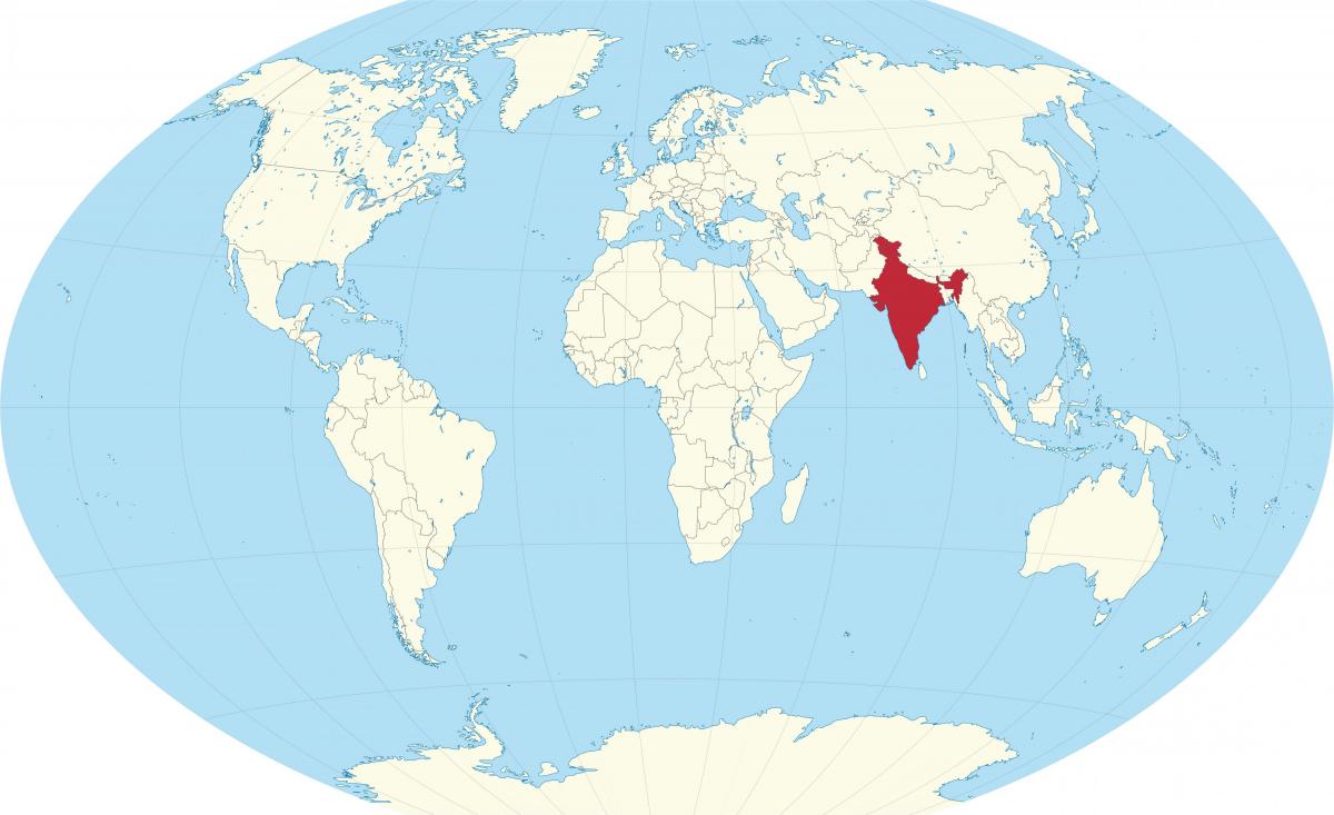 India location on world map