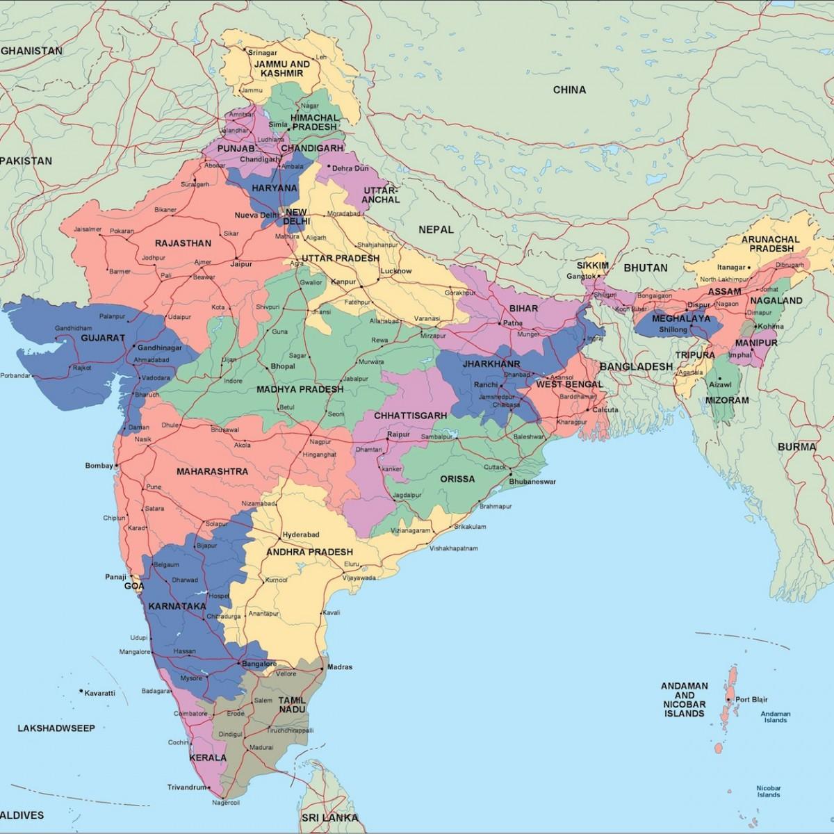 India administrative map