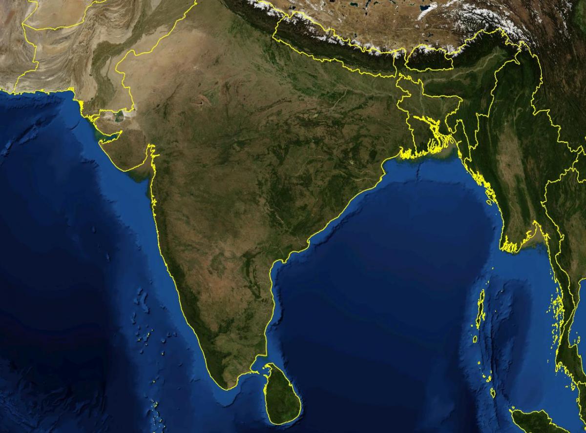 India sky view map