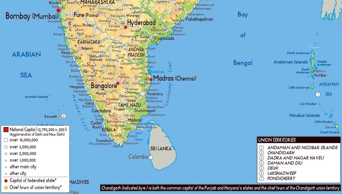 South of India map